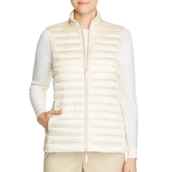 Lafayette 148 New York Jackets & Blazers - Lafayette 148 Scout Ivory Quilted Down Zip Front Puffer Vest Jacket - S